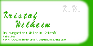 kristof wilheim business card